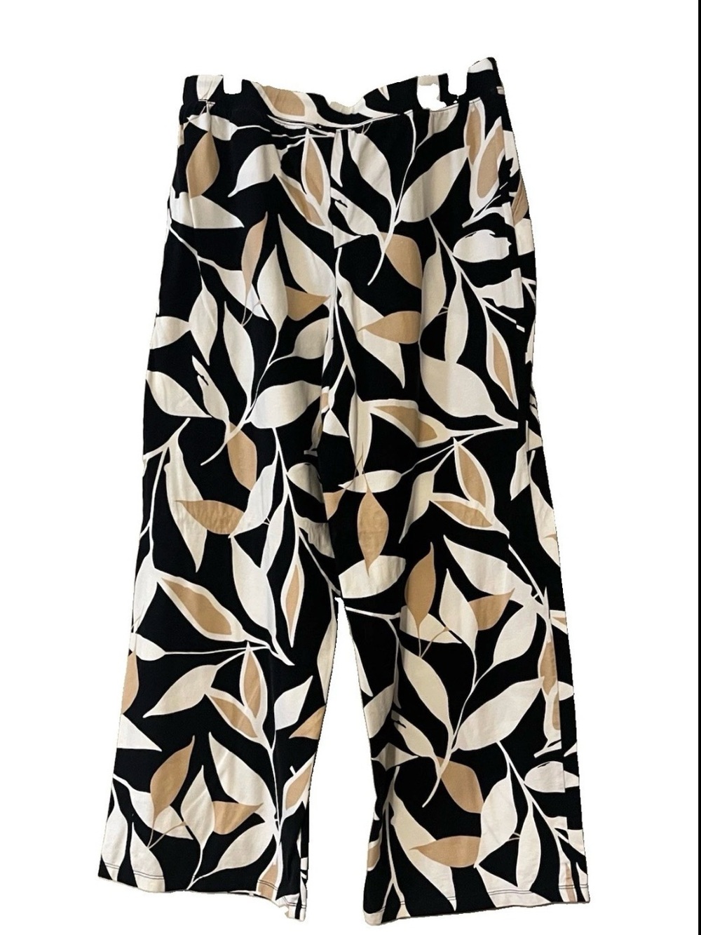 Denim & Co Wide Leg Abstract Pants in Black & White Size Medium Beach Pants
